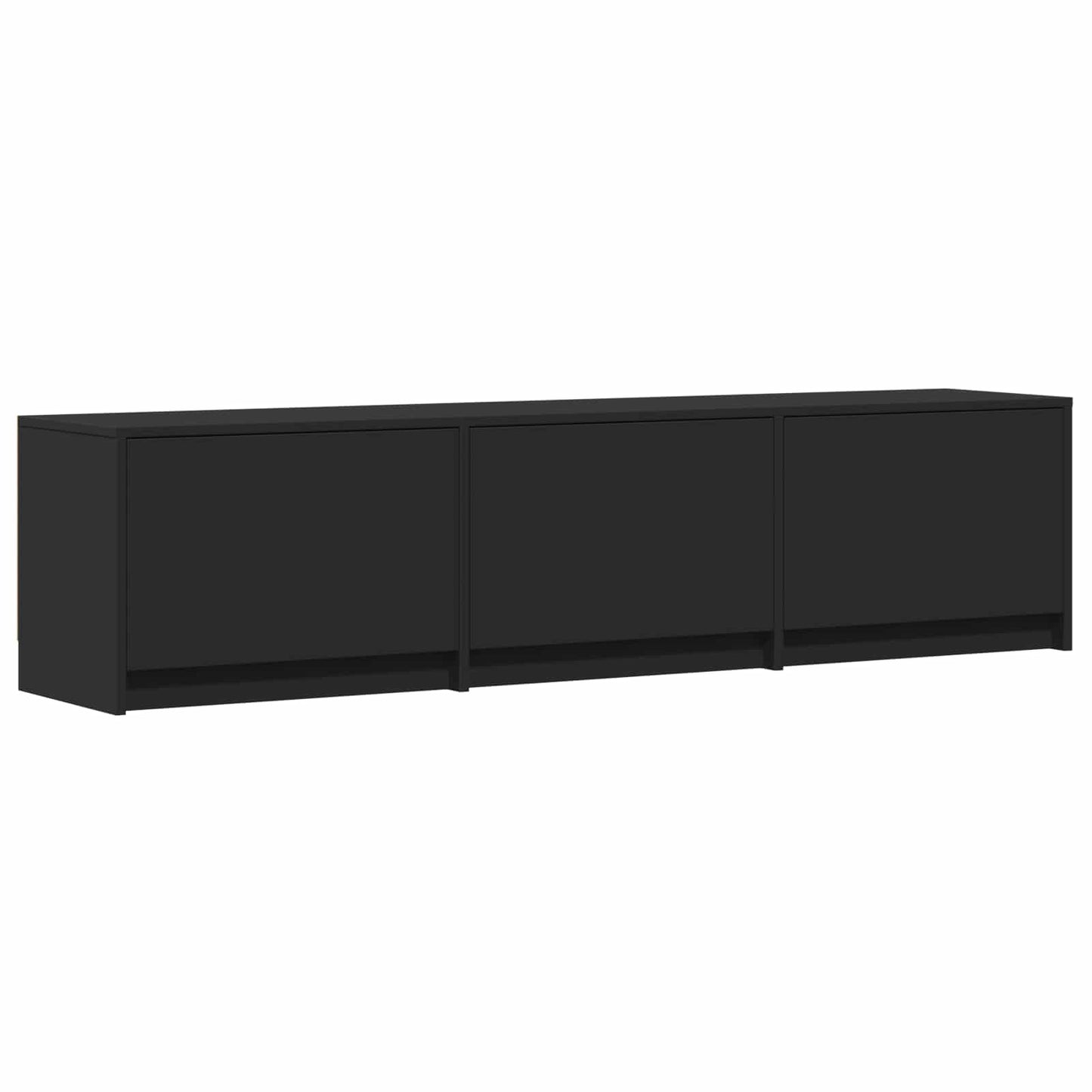 vidaXL Τηλεοπτική βιβλιοθήκη με LED με LED Μαύρο 165 x 34 x 40 εκ.