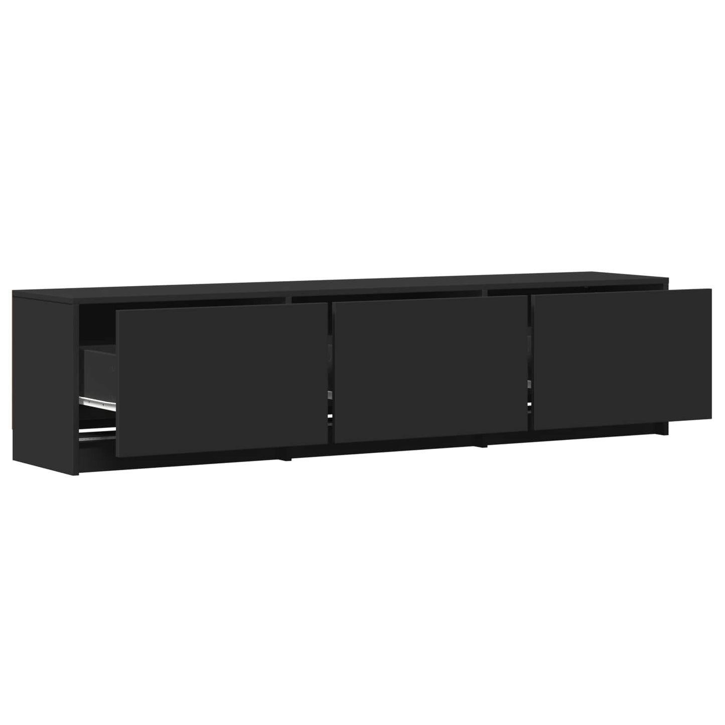 vidaXL Τηλεοπτική βιβλιοθήκη με LED με LED Μαύρο 165 x 34 x 40 εκ.