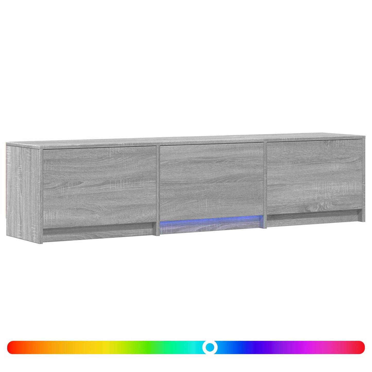 vidaXL Τηλεοπτική βιβλιοθήκη με LED Γκρι Σονομά 165 x 34 x 40 εκ.