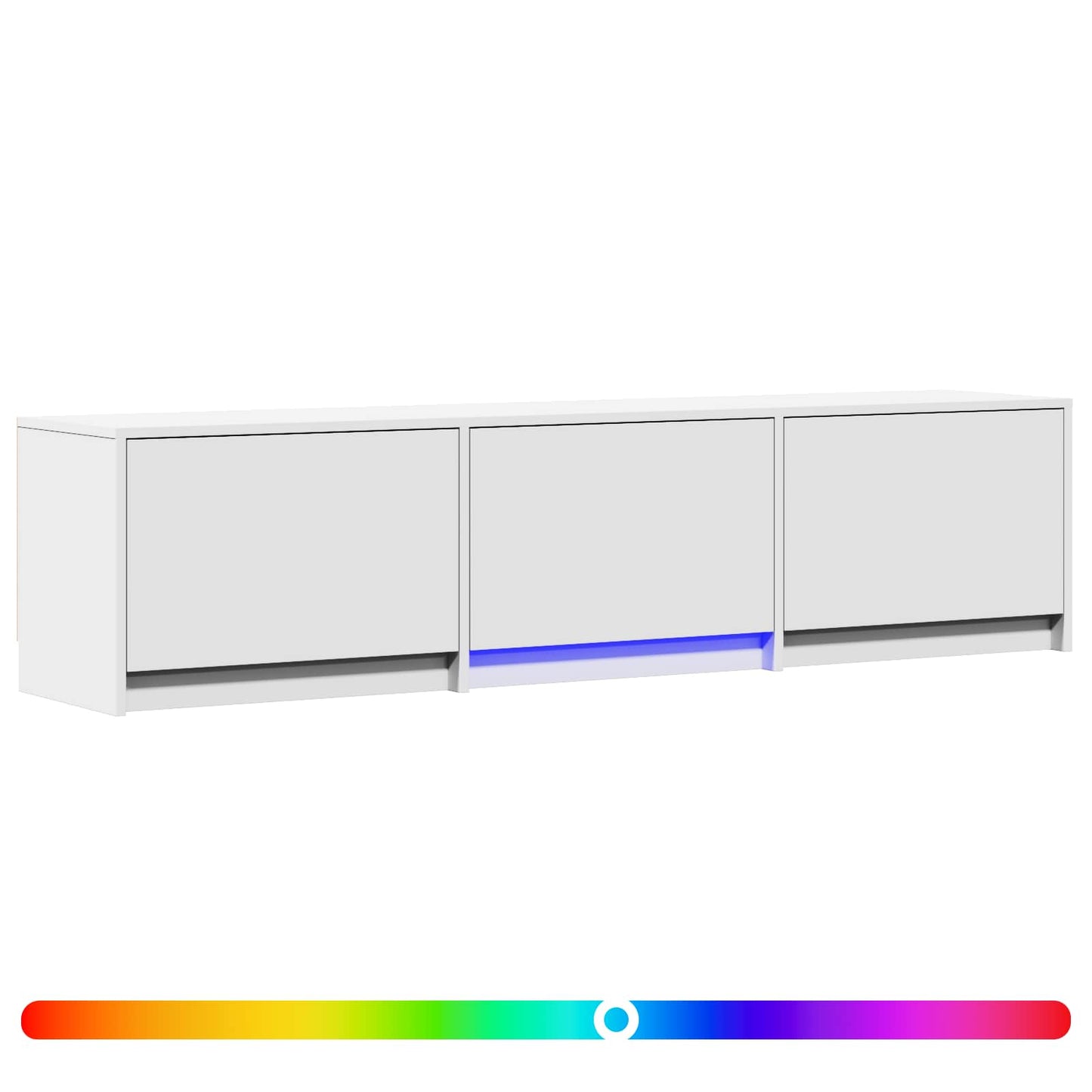 vidaXL Τηλεοπτική βιβλιοθήκη με LED με LED Λευκός 165 x 34 x 40 εκ.