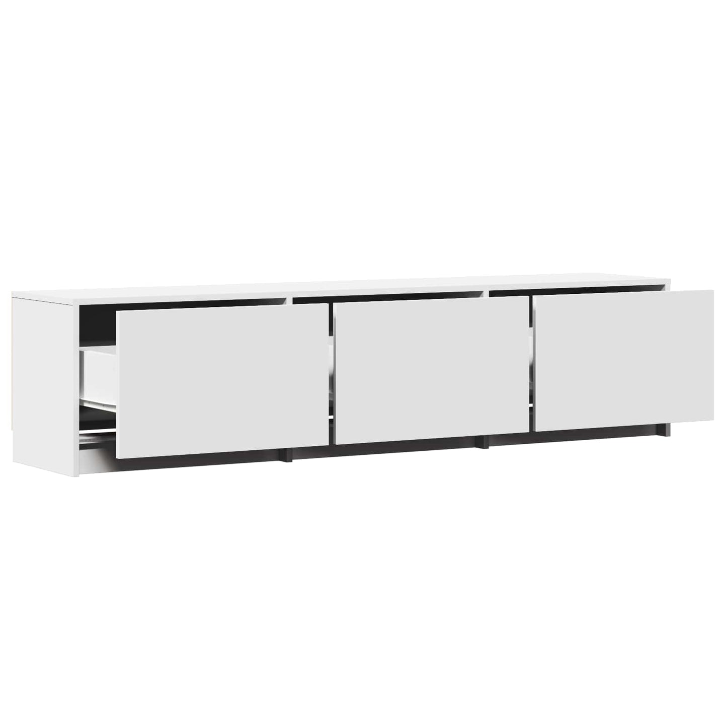 vidaXL Τηλεοπτική βιβλιοθήκη με LED με LED Λευκός 165 x 34 x 40 εκ.