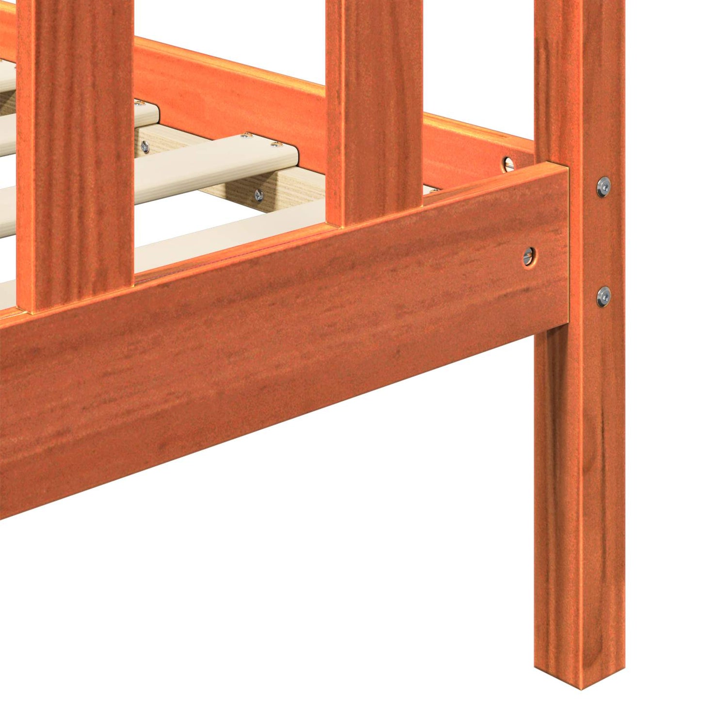 vidaXL Σκελετός Κρεβατιού 2 pcs Κερωτό καφέ 205,5 x 185,5 x 100 εκ