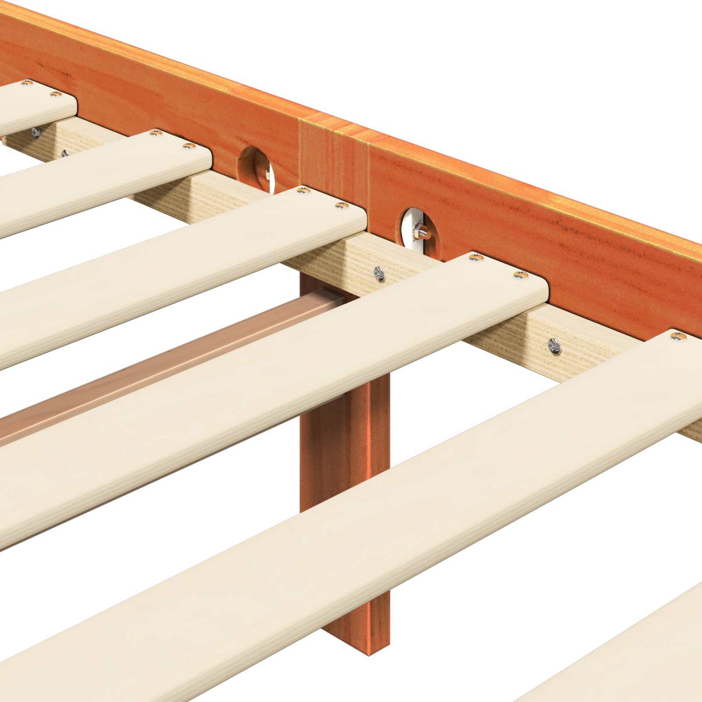 vidaXL Σκελετός Κρεβατιού 2 pcs Κερωτό καφέ 205,5 x 185,5 x 100 εκ