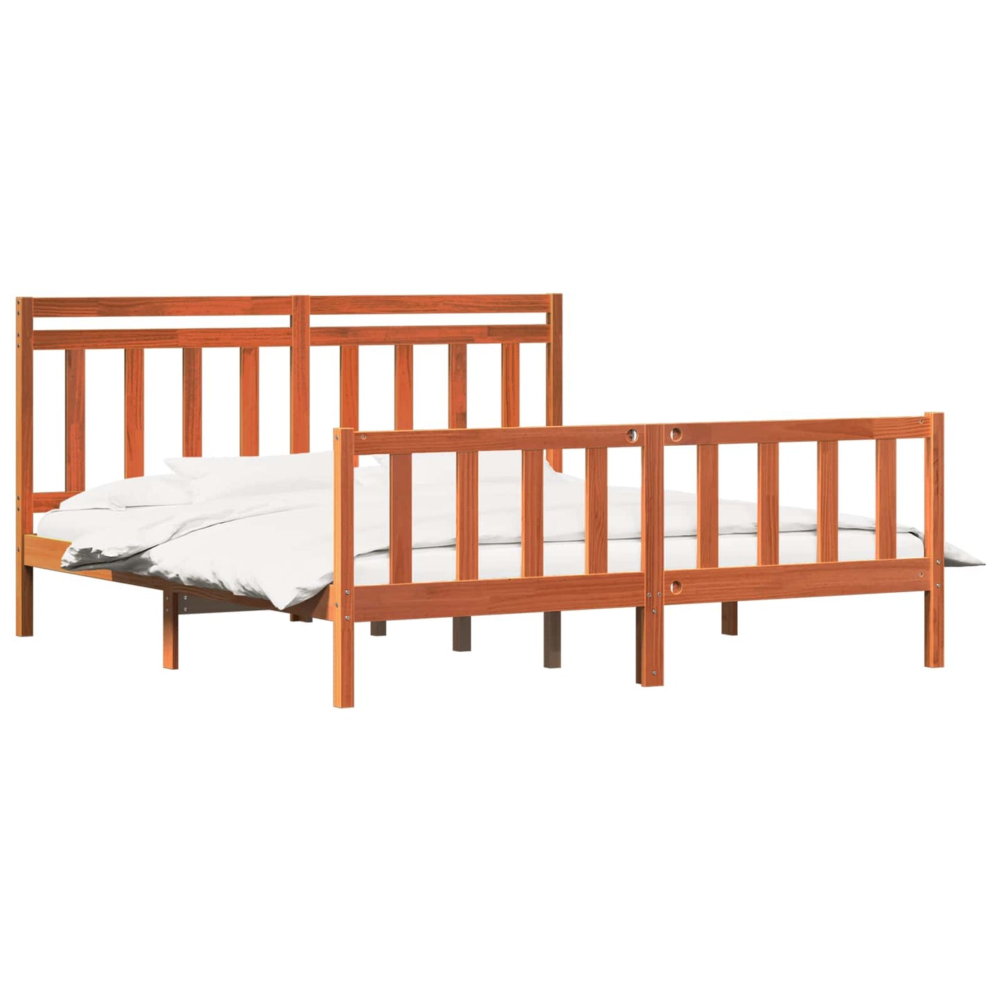 vidaXL Σκελετός Κρεβατιού 2 pcs Κερωτό καφέ 205,5 x 185,5 x 100 εκ