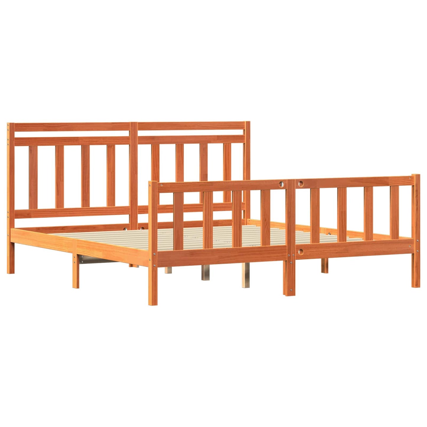 vidaXL Σκελετός Κρεβατιού 2 pcs Κερωτό καφέ 205,5 x 185,5 x 100 εκ