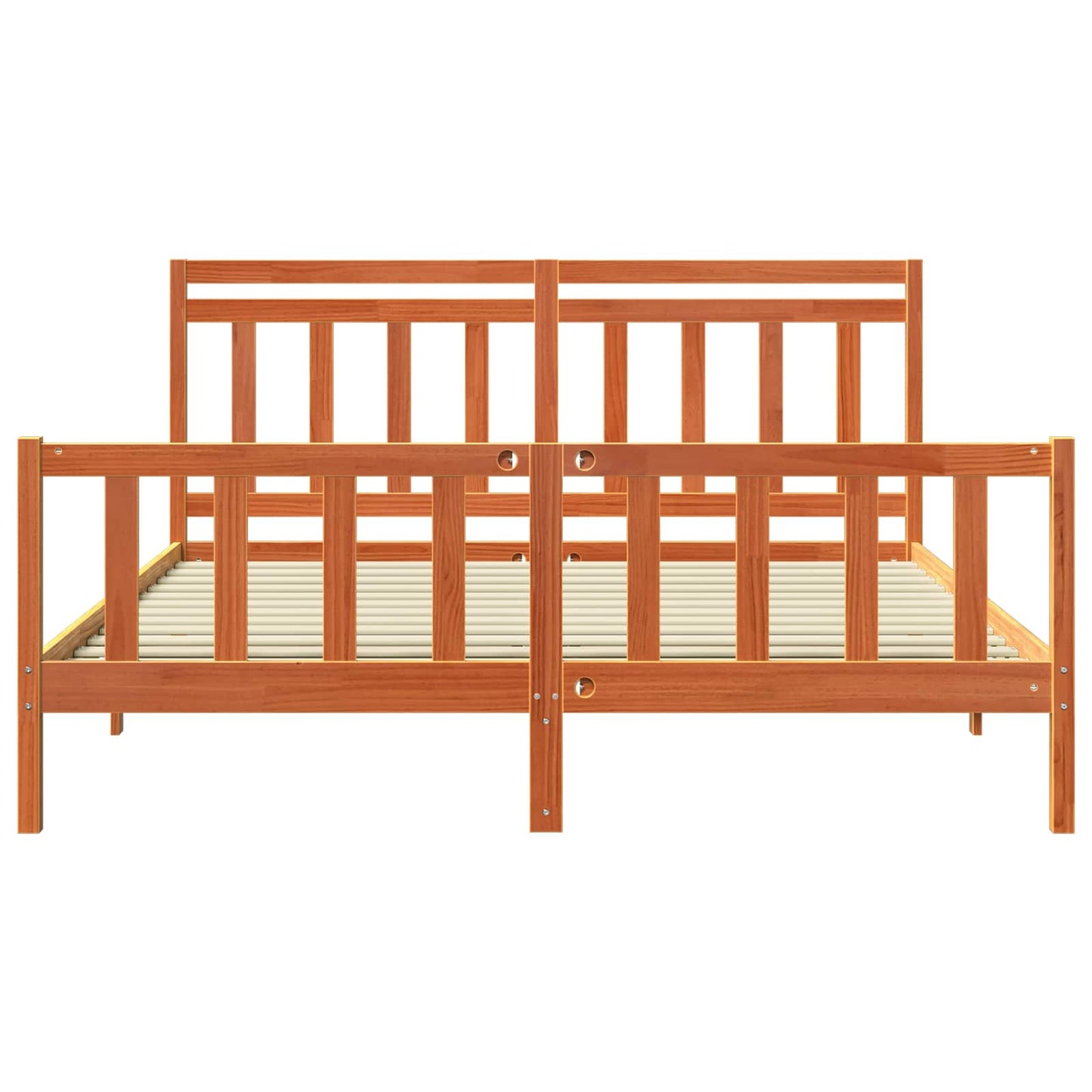 vidaXL Σκελετός Κρεβατιού 2 pcs Κερωτό καφέ 205,5 x 185,5 x 100 εκ