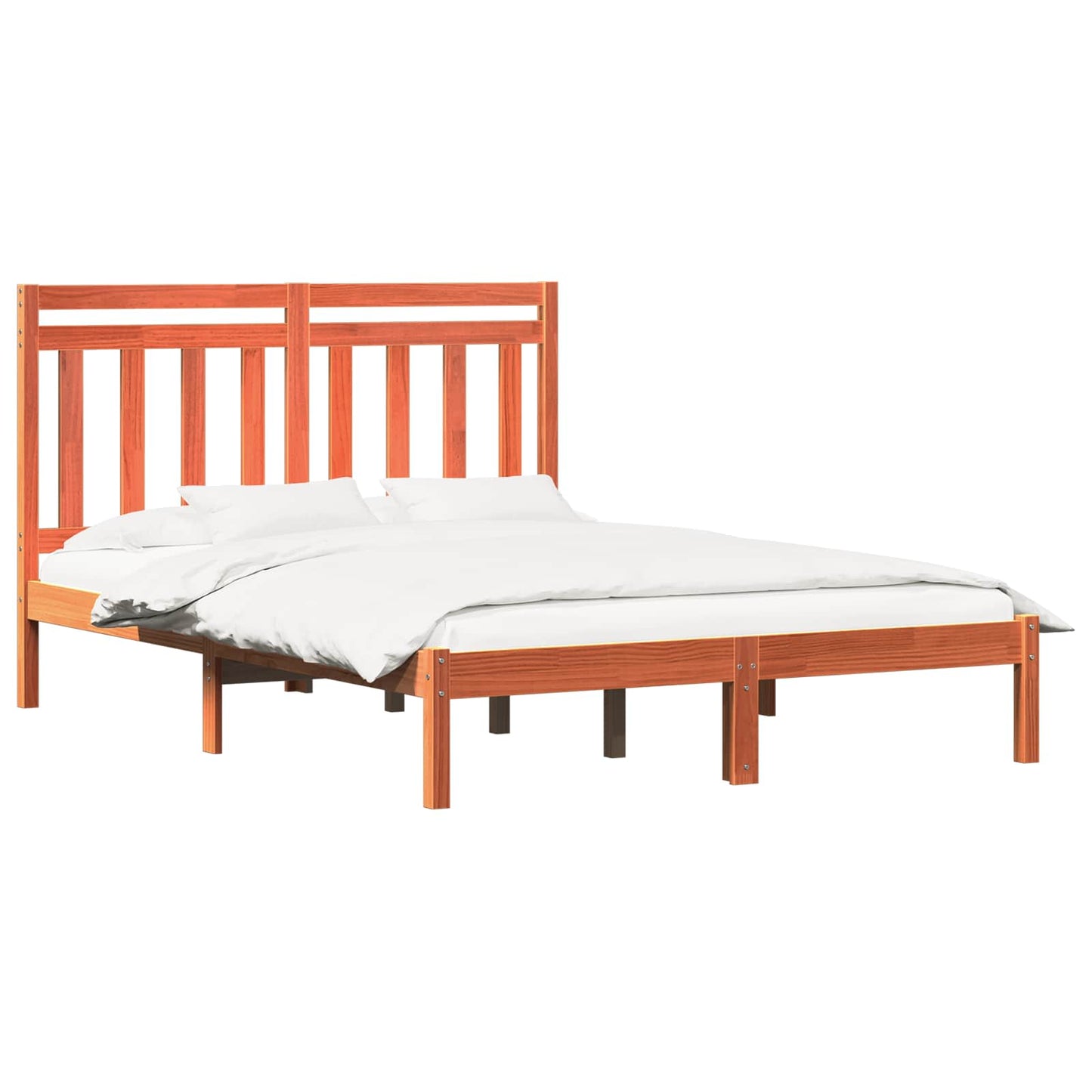 vidaXL Σκελετός Κρεβατιού Κερωτό καφέ 205,5 x 145,5 x 100 εκ