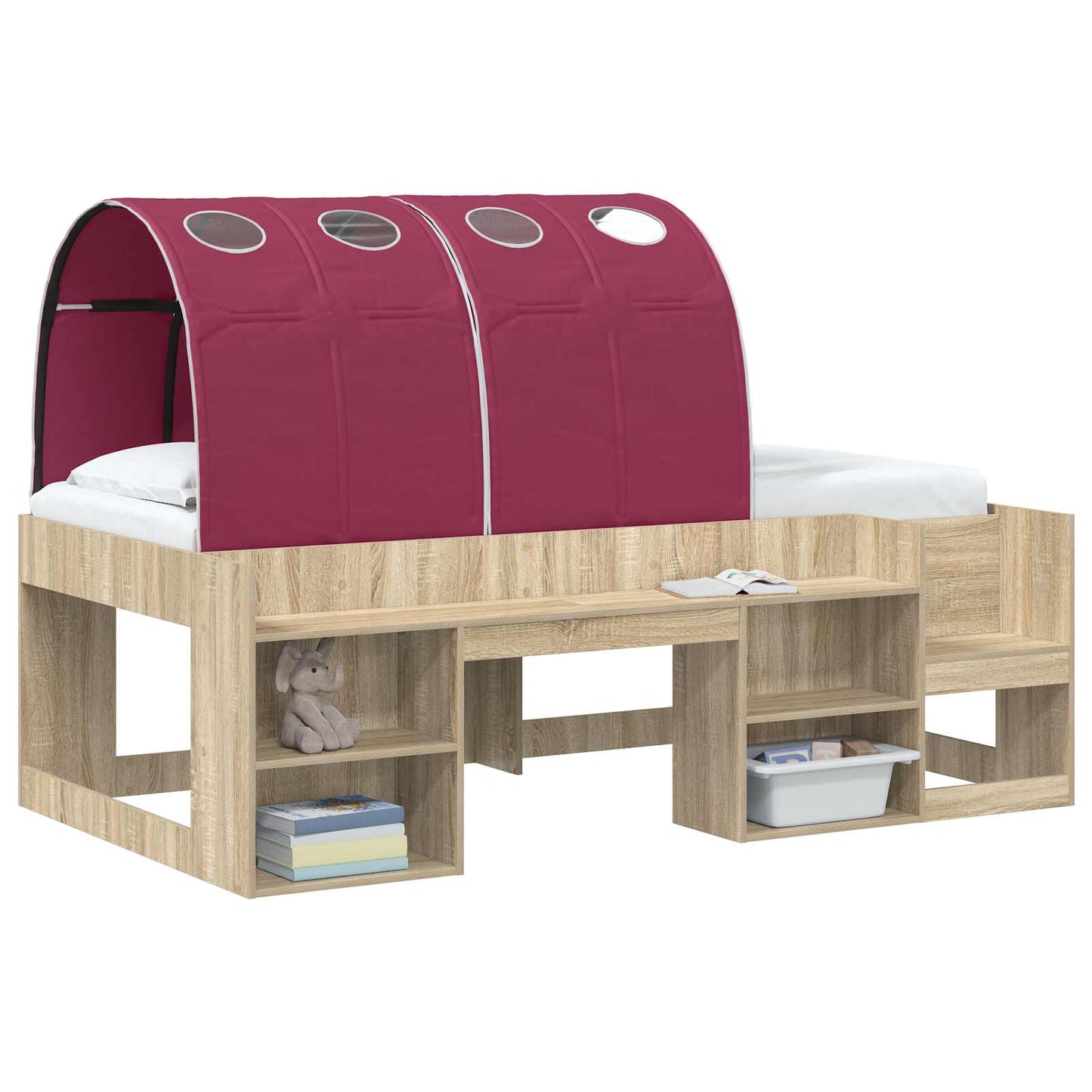 vidaXL Κρεβάτι Τούνελ 2 pcs Κόκκινο 211 x 67.5 x 2 εκ. Πολυεστέρας