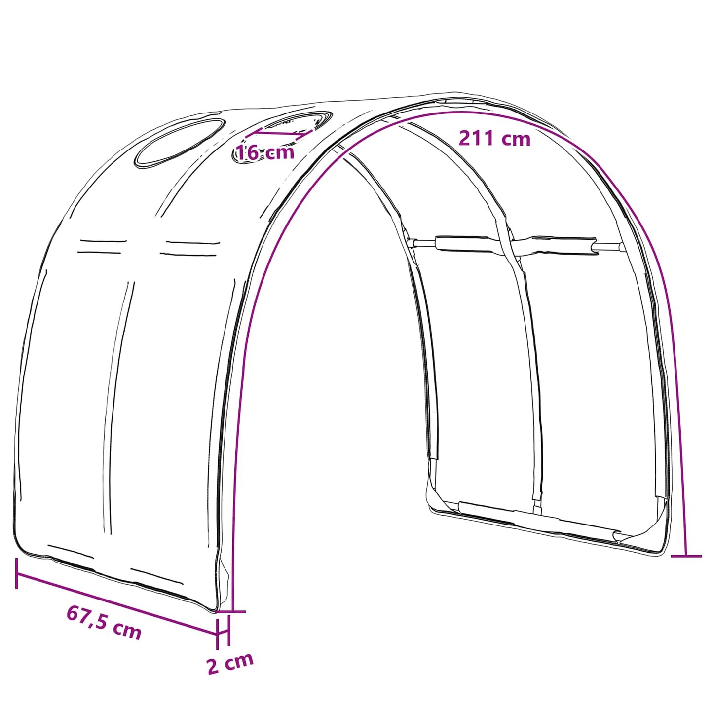 vidaXL Κρεβάτι Τούνελ 2 pcs Κόκκινο 211 x 67.5 x 2 εκ. Πολυεστέρας