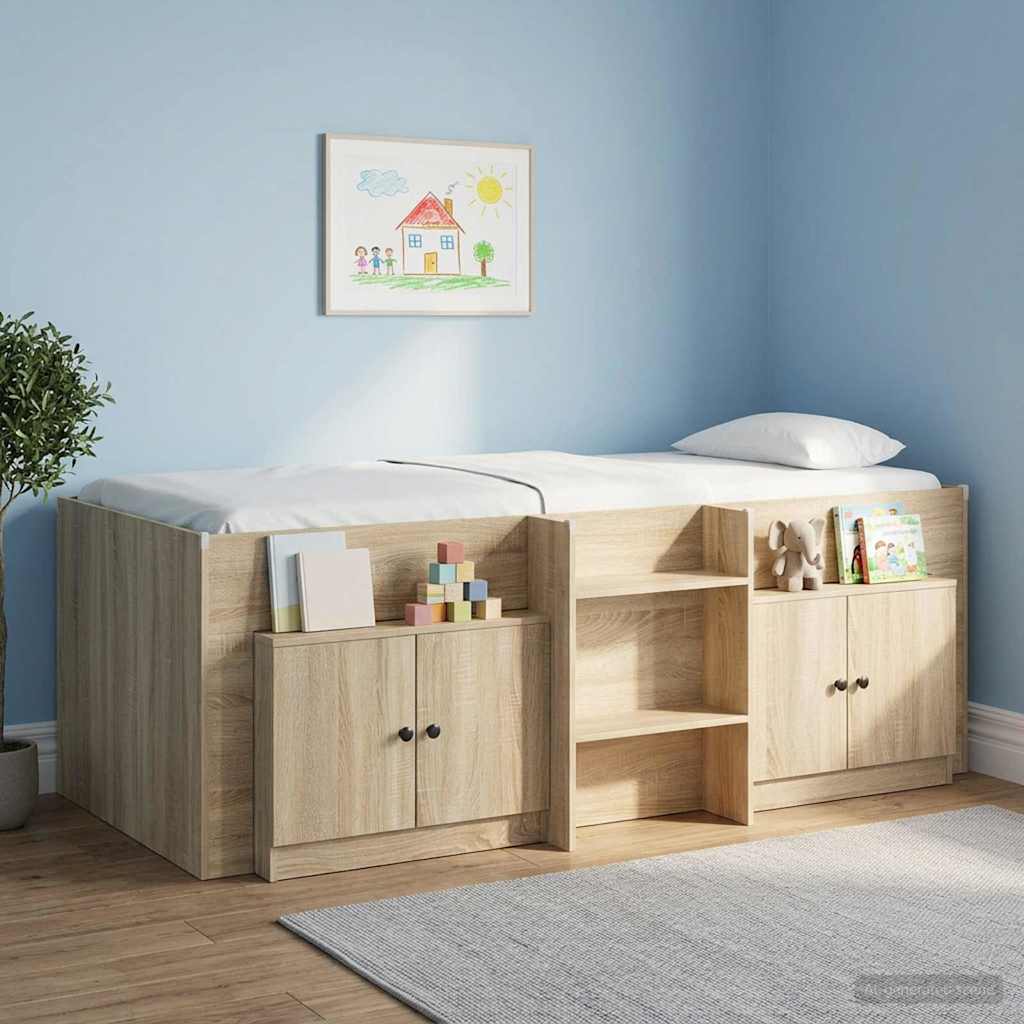 vidaXL Ντουλάπα Αποθήκευσης για Κρεβάτι σε Loft 2 τεμ. Sonoma Δρυς