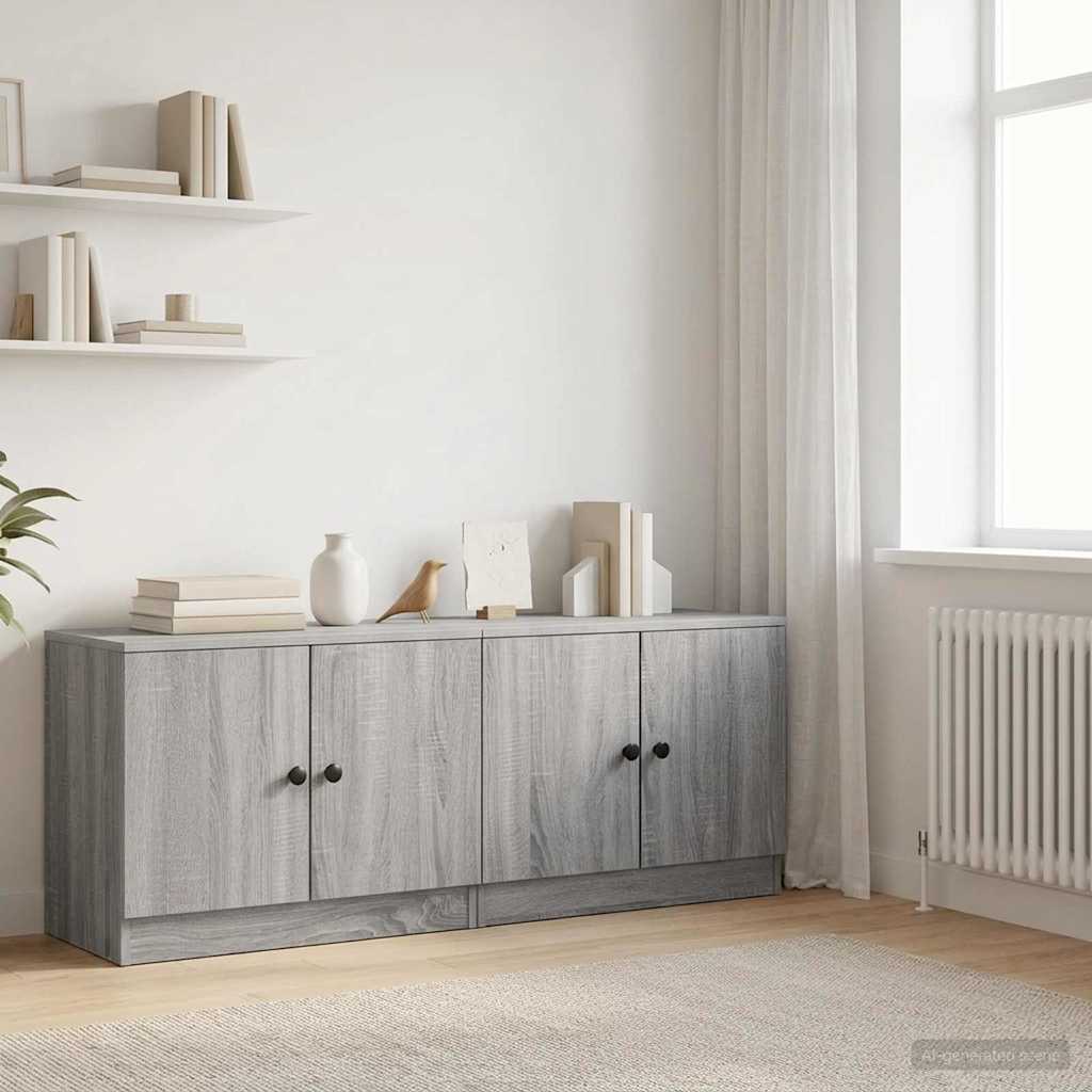 vidaXL Ντουλάπα Αποθήκευσης για Κρεβάτι σε Loft 2 τμχ. Γκρι Sonoma