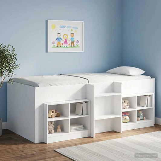 vidaXL Ντουλάπι κρεβατιού με ράφι 2 pcs Λευκό 66 x 33 x 48 εκ.