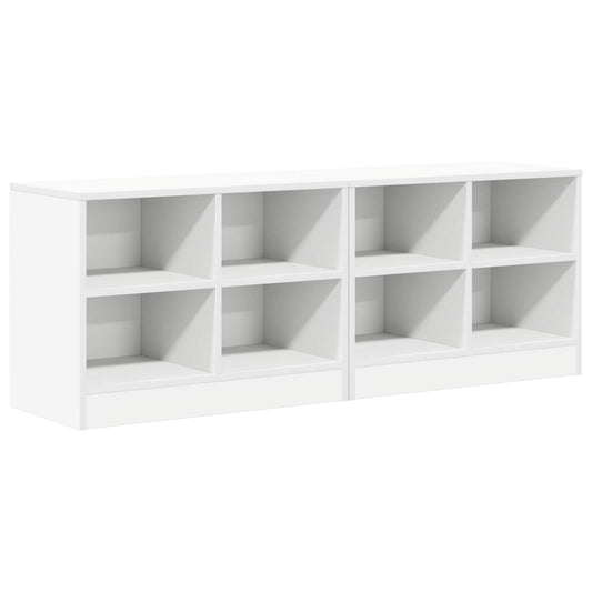 vidaXL Ντουλάπι κρεβατιού με ράφι 2 pcs Λευκό 66 x 33 x 48 εκ.