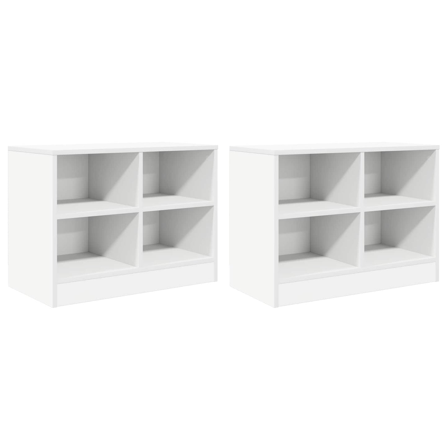 vidaXL Ντουλάπι κρεβατιού με ράφι 2 pcs Λευκό 66 x 33 x 48 εκ.