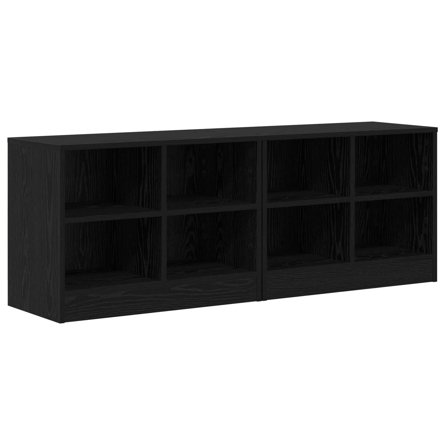 vidaXL Ντουλάπι κρεβατιού με ράφι 2 pcs Μαύρη Δρυς 66 x 33 x 48 εκ.