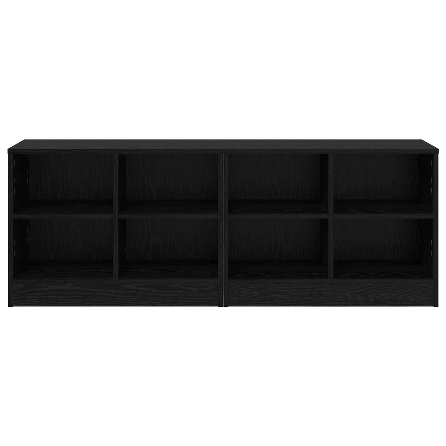 vidaXL Ντουλάπι κρεβατιού με ράφι 2 pcs Μαύρη Δρυς 66 x 33 x 48 εκ.