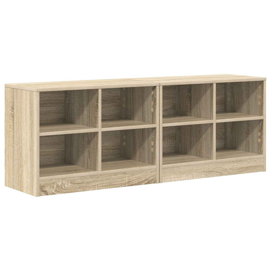 vidaXL Ντουλάπι κρεβατιού με ράφι 2 τεμ. Sonoma Δρυς 66 x 33 x 48 εκ.