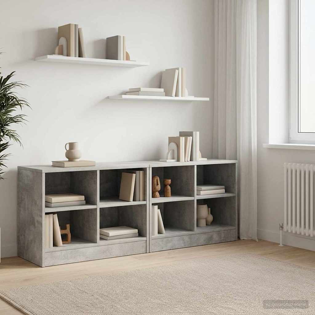 vidaXL Ντουλάπι κρεβατιού 2 pcs Γκρι Σκυροδέματος 66 x 33 x 48 εκ.