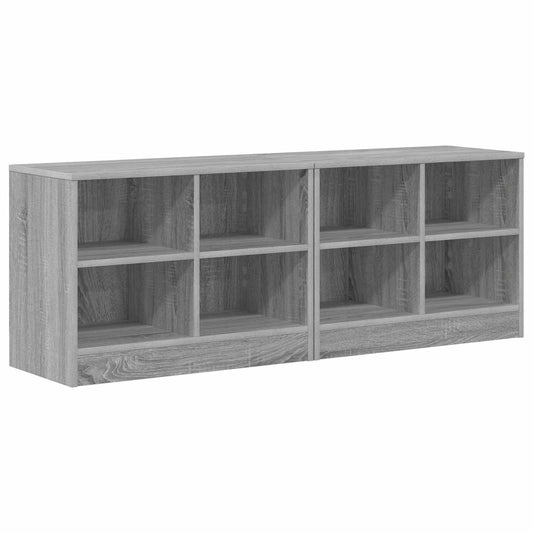 vidaXL Ντουλάπι κρεβατιού με ράφι 2 τεμ. Γκρι Sonoma 66 x 33 x 48 εκ.