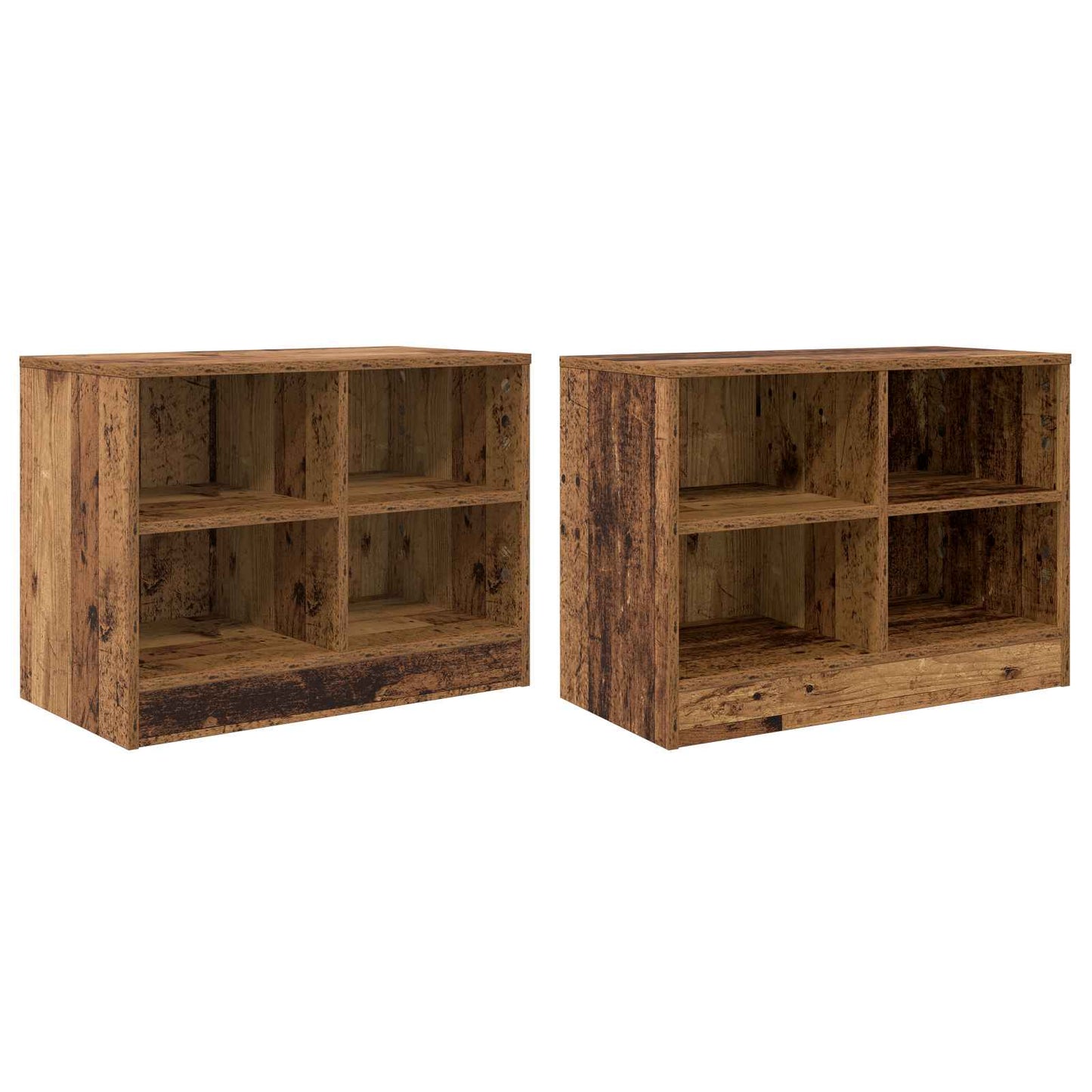 vidaXL Ντουλάπι κρεβατιού 2 pcs Παλαιωμένο ξύλο 66 x 33 x 48 εκ.