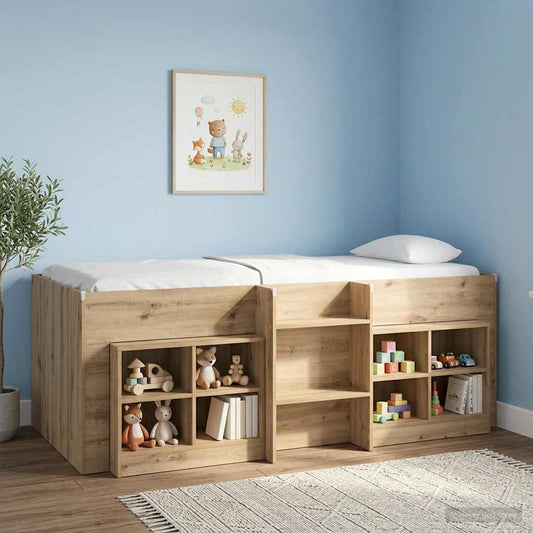 vidaXL Ντουλάπι κρεβατιού με ράφι 2 τεμ. Artisan Δρυς 66 x 33 x 48 εκ.
