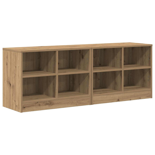 vidaXL Ντουλάπι κρεβατιού με ράφι 2 τεμ. Artisan Δρυς 66 x 33 x 48 εκ.