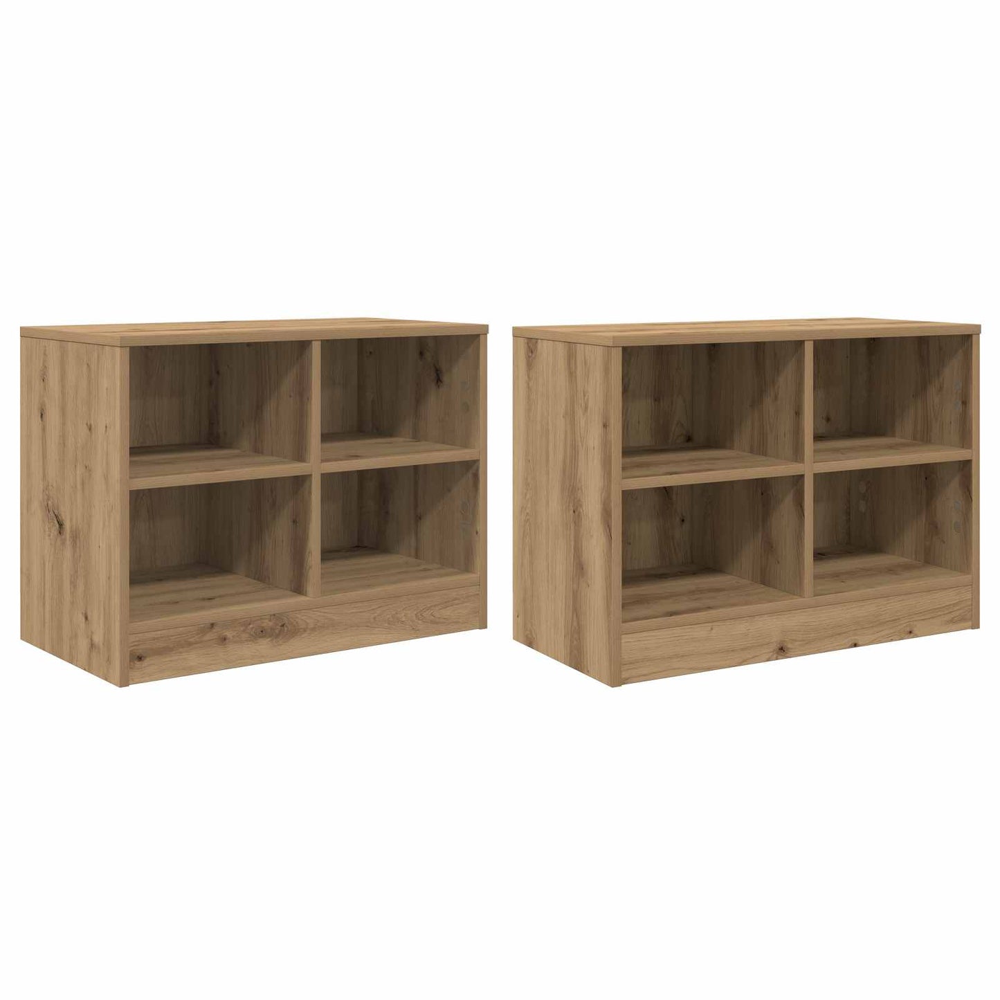 vidaXL Ντουλάπι κρεβατιού με ράφι 2 pcs Artisan Δρυς 66 x 33 x 48 εκ.