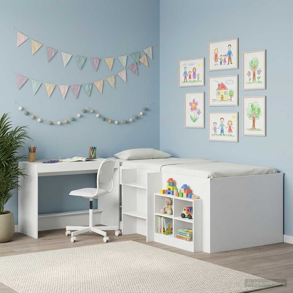 vidaXL Κρεβάτι Γραφείο Λευκό 100 x 45 x 75 cm Επεξεργασμένο ξύλο