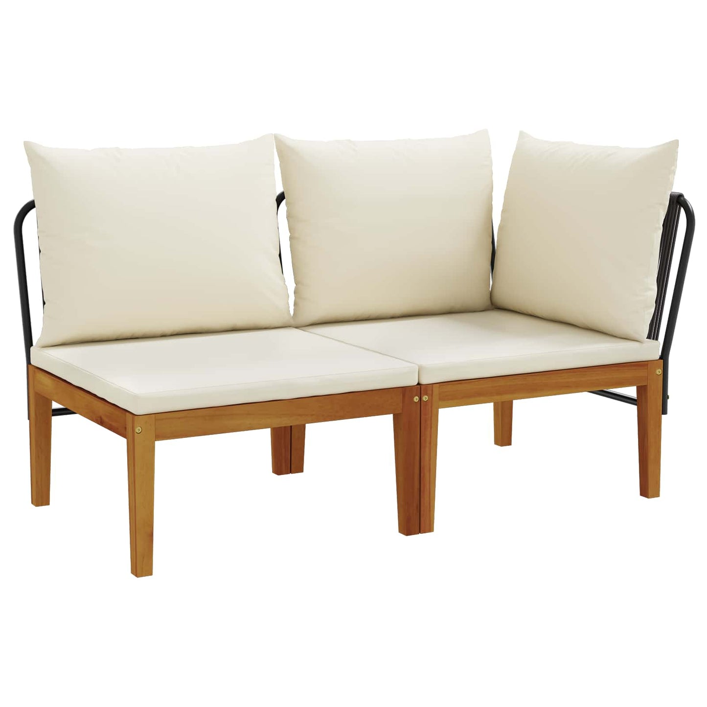 vidaXL 2 pcs Σετ Lounge Κήπου με Μαξιλάρια Στερεό Acacia Ξύλο & Σχοινί
