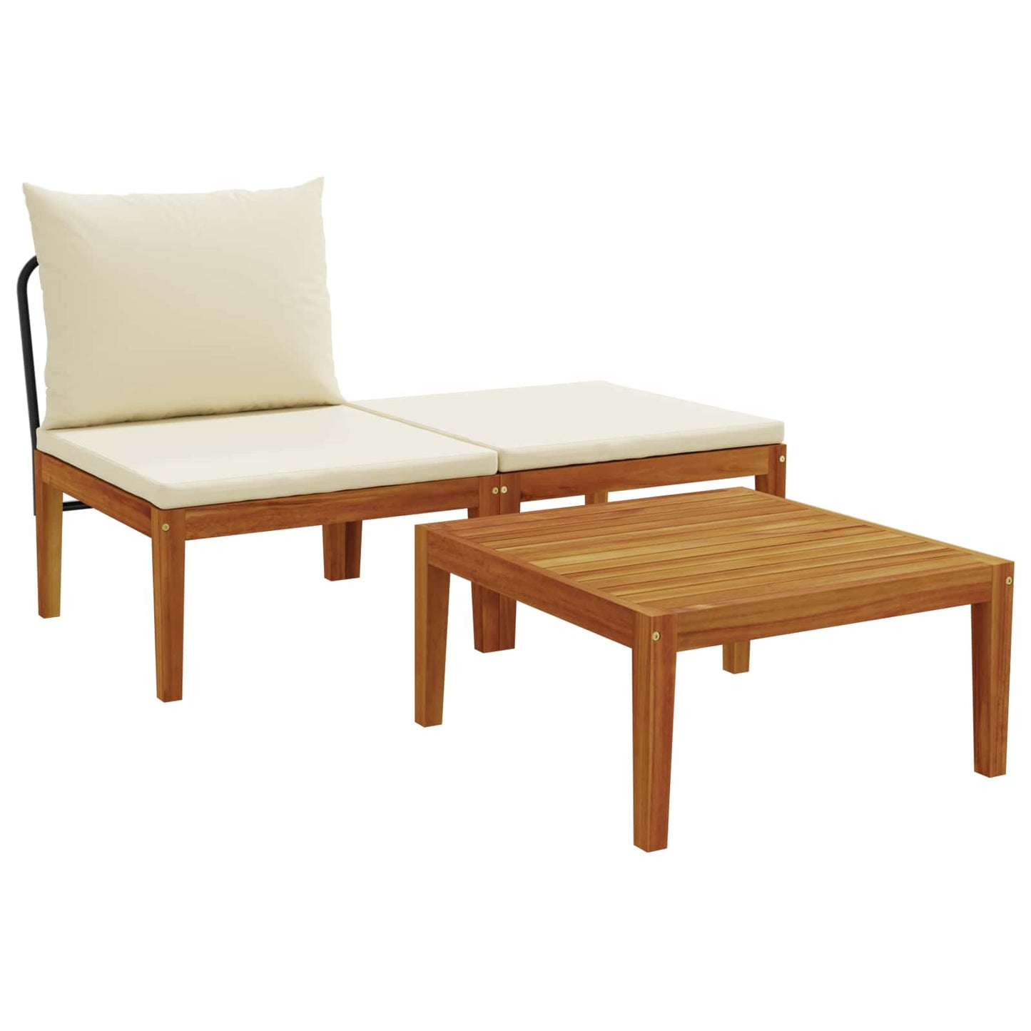 vidaXL 3 pcs Σετ Lounge Κήπου με Μαξιλάρια Στερεό Acacia Ξύλο & Σχοινί