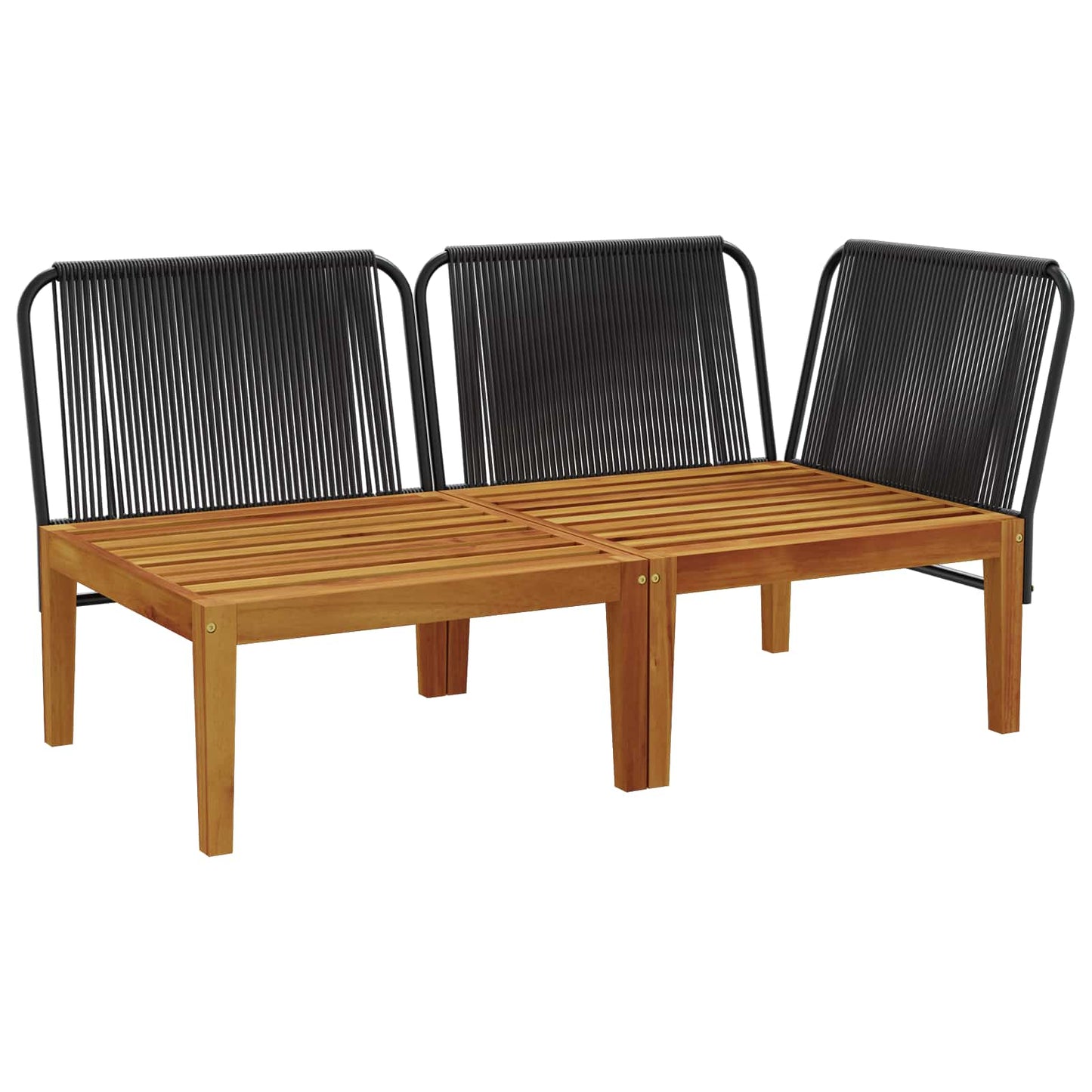 vidaXL 2 pcs Σετ Lounge Κήπου με Μαξιλάρια Στερεό Acacia Ξύλο & Σχοινί