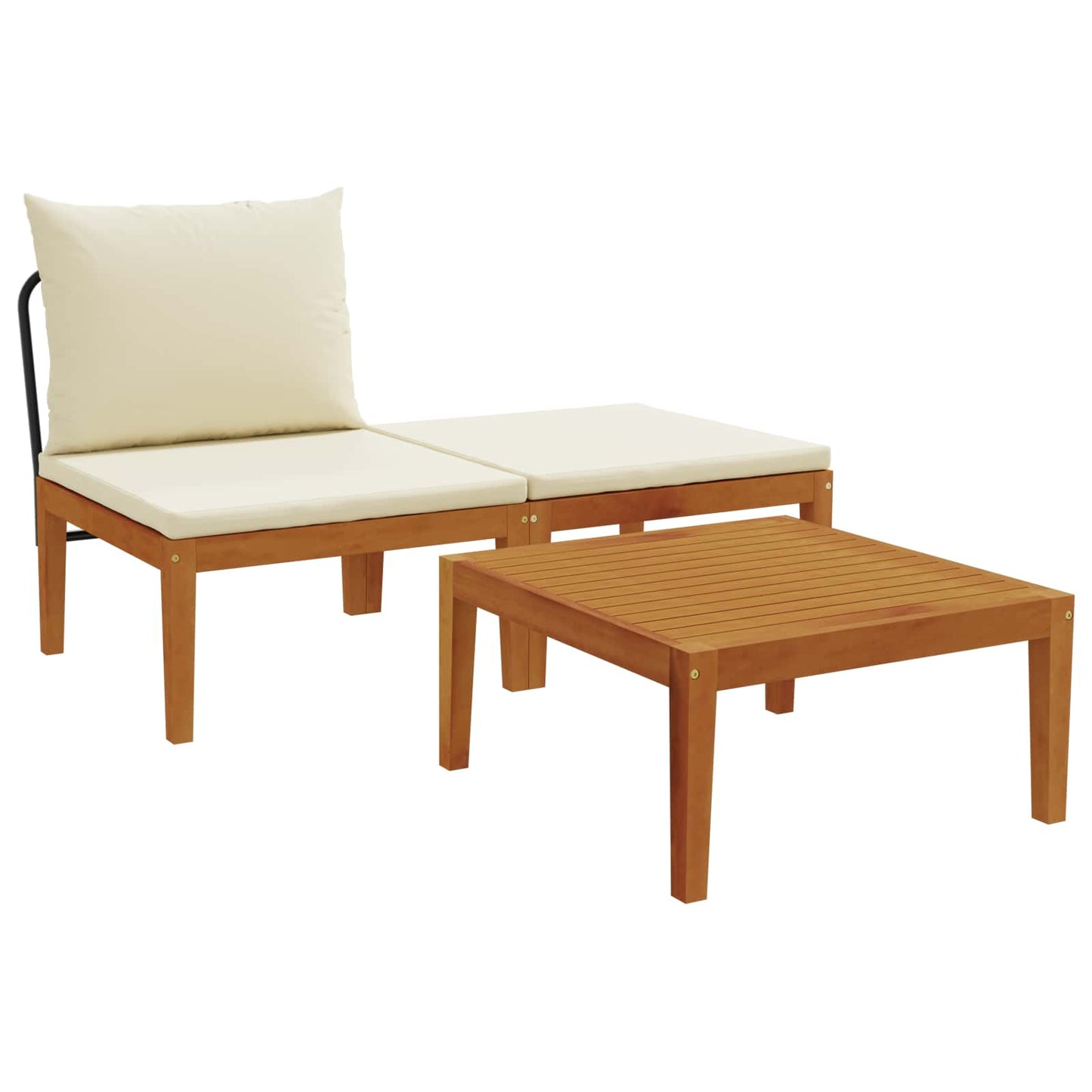 vidaXL 3 pcs Σετ Lounge Κήπου με Μαξιλάρια Στερεό Acacia Ξύλο & Σχοινί