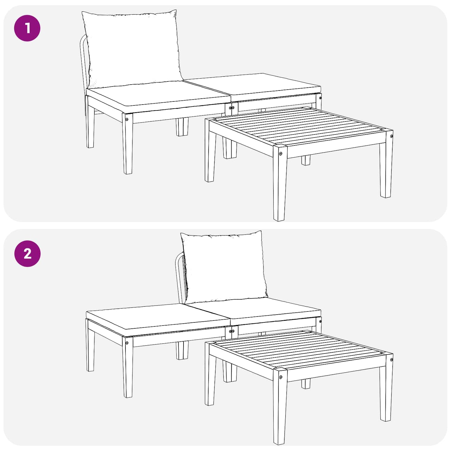 vidaXL 3 pcs Σετ Lounge Κήπου με Μαξιλάρια Στερεό Acacia Ξύλο & Σχοινί