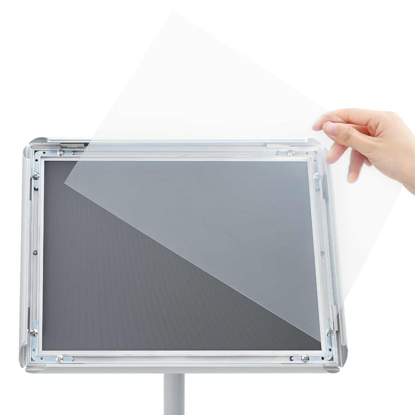 vidaXL Πόδι αφίσας Ασημί 33 x 33 x 126 εκ PVC και Ατσάλι