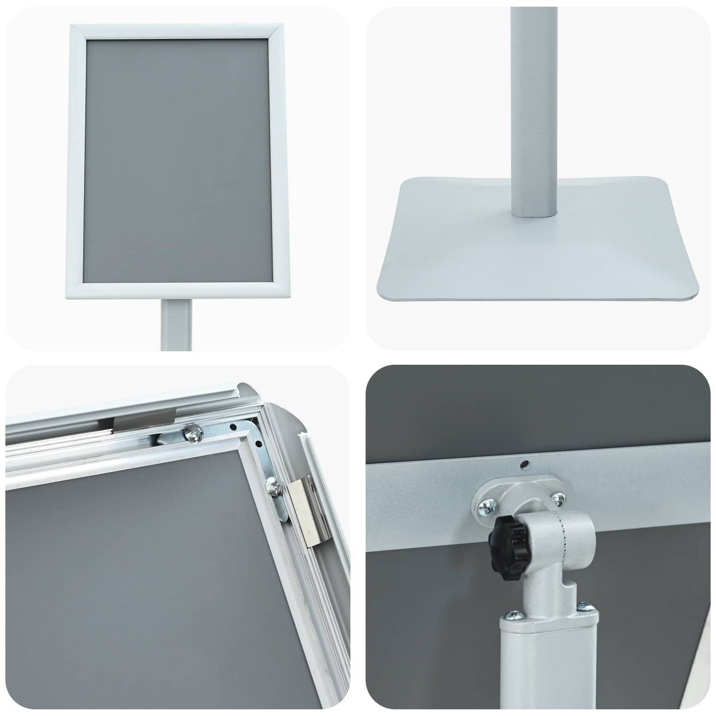 vidaXL Πόδι αφίσας Ασημί 32 x 27 x 119 εκ Σιδηρούν χυτοσίδηρο