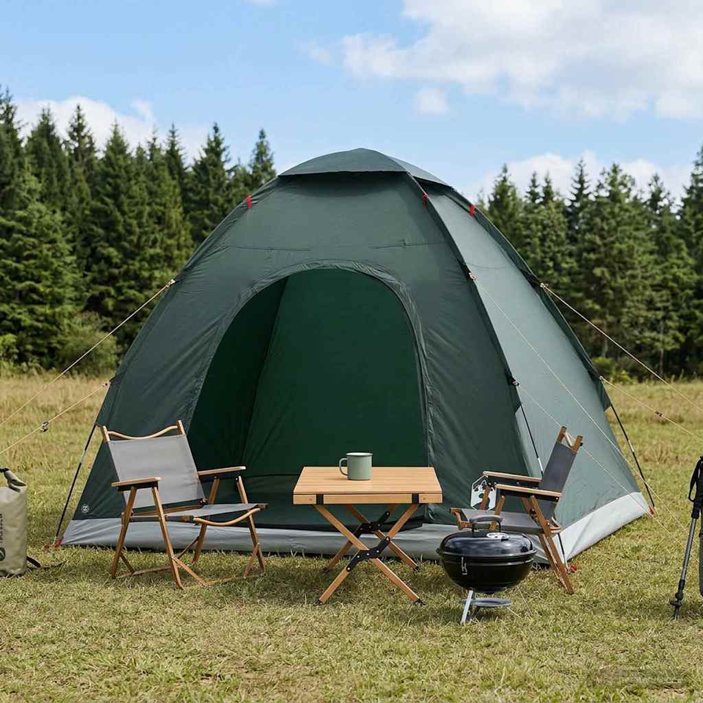vidaXL Σκηνή Camping 2 ατόμων Στρατιωτικό Πράσινο