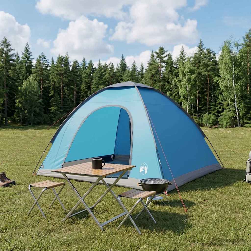 vidaXL Σκηνή Camping 4 ατόμων Μπλε 185T Πολυεστέρας με επικάλυψη PU