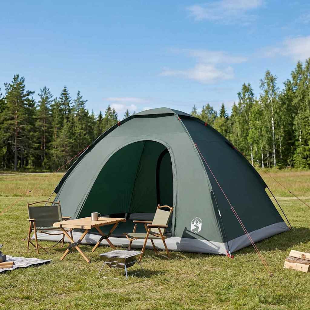 vidaXL Σκηνή Camping 4 ατόμων Στρατιωτικό Πράσινο