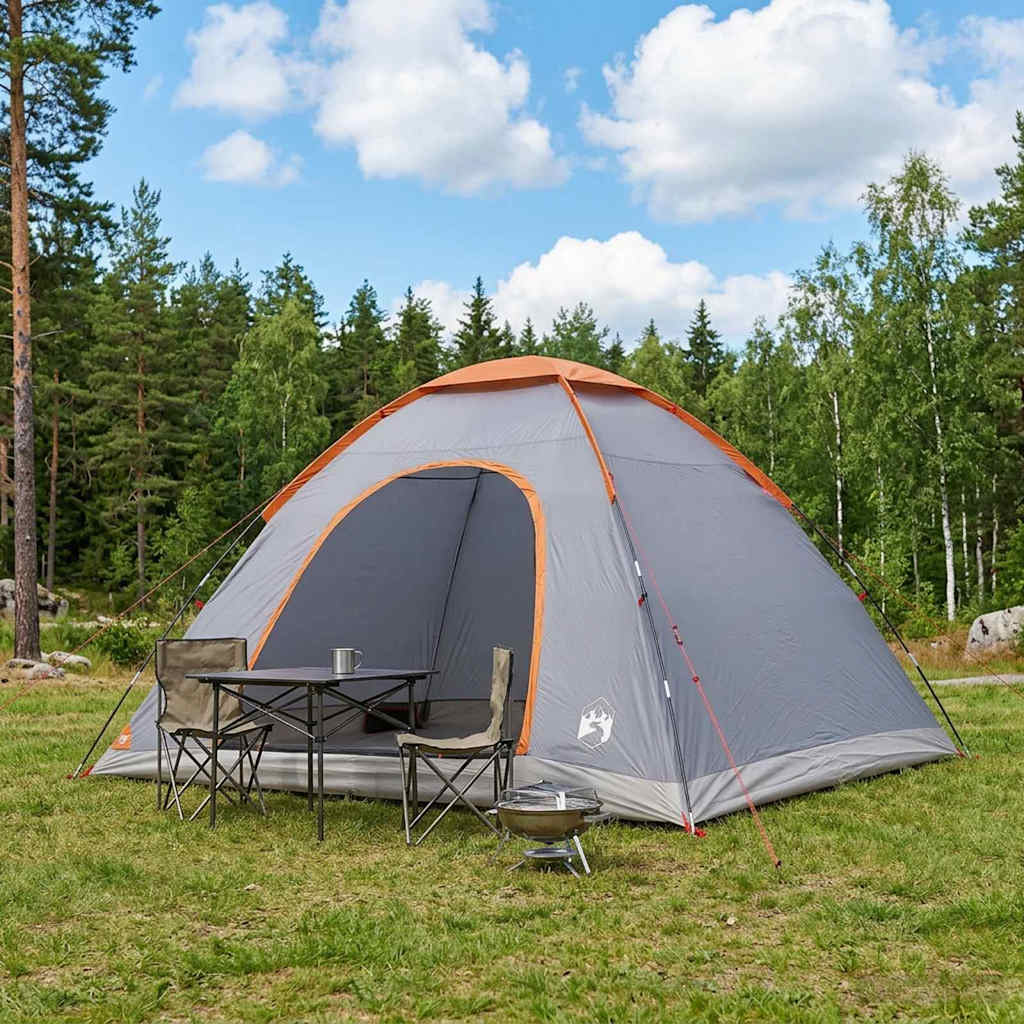 vidaXL Σκηνή Camping 6 ατόμων Γκρι και Πορτοκαλί