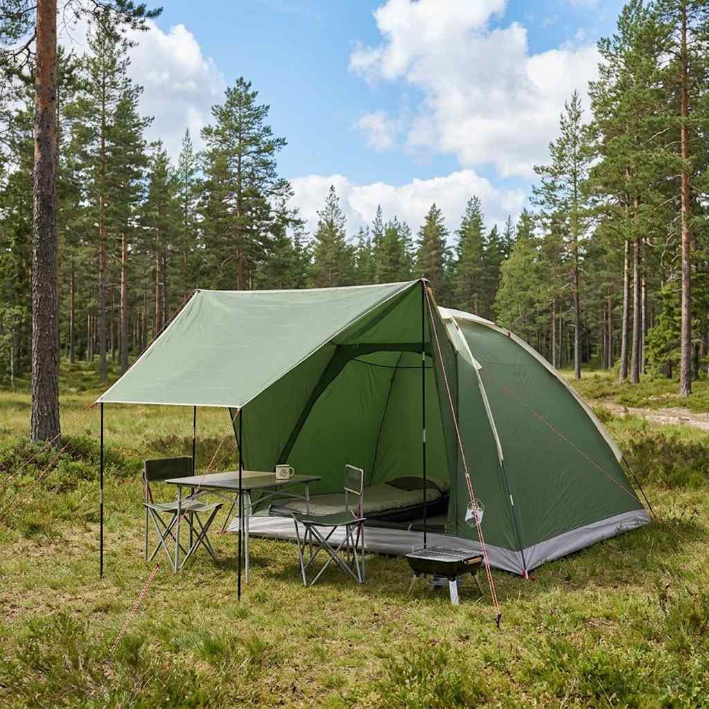 vidaXL Σκηνή Camping 4 ατόμων Πράσινο Πολυεστέρας και Χάλυβας