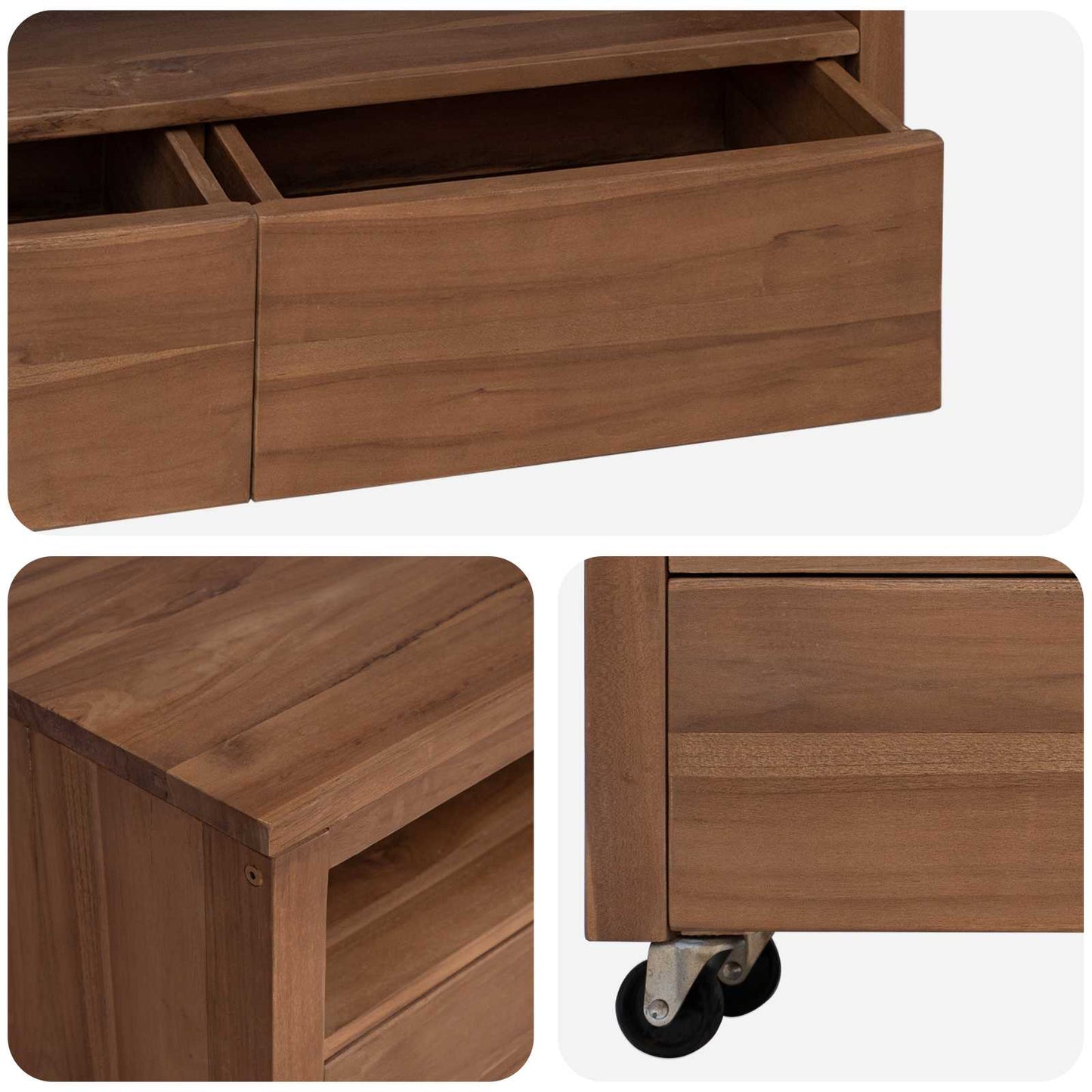 vidaXL Ντουλάπι TV 110 x 30 x 40 cm Φυσικό Στερεό Ξύλο Τίκ