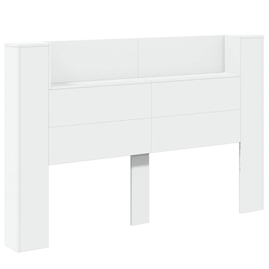 vidaXL Κεφαλάρι Ντουλάπι με LED με ράφι Λευκό 160 x 16,5 x 103,5 cm