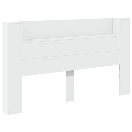 vidaXL Κεφαλάρι Ντουλάπι με LED με ράφι Λευκό 180 x 16,5 x 103,5 cm