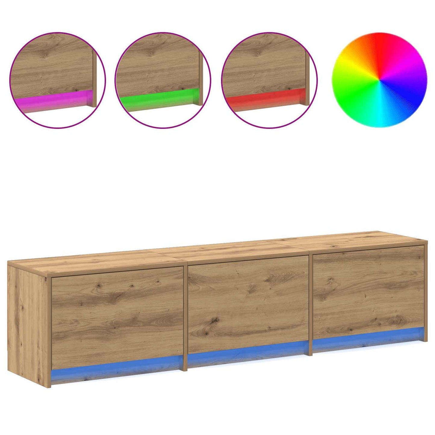 vidaXL Ντουλάπι TV Artisan Oak 165 x 34 x 40 εκ. Επεξεργασμένο ξύλο