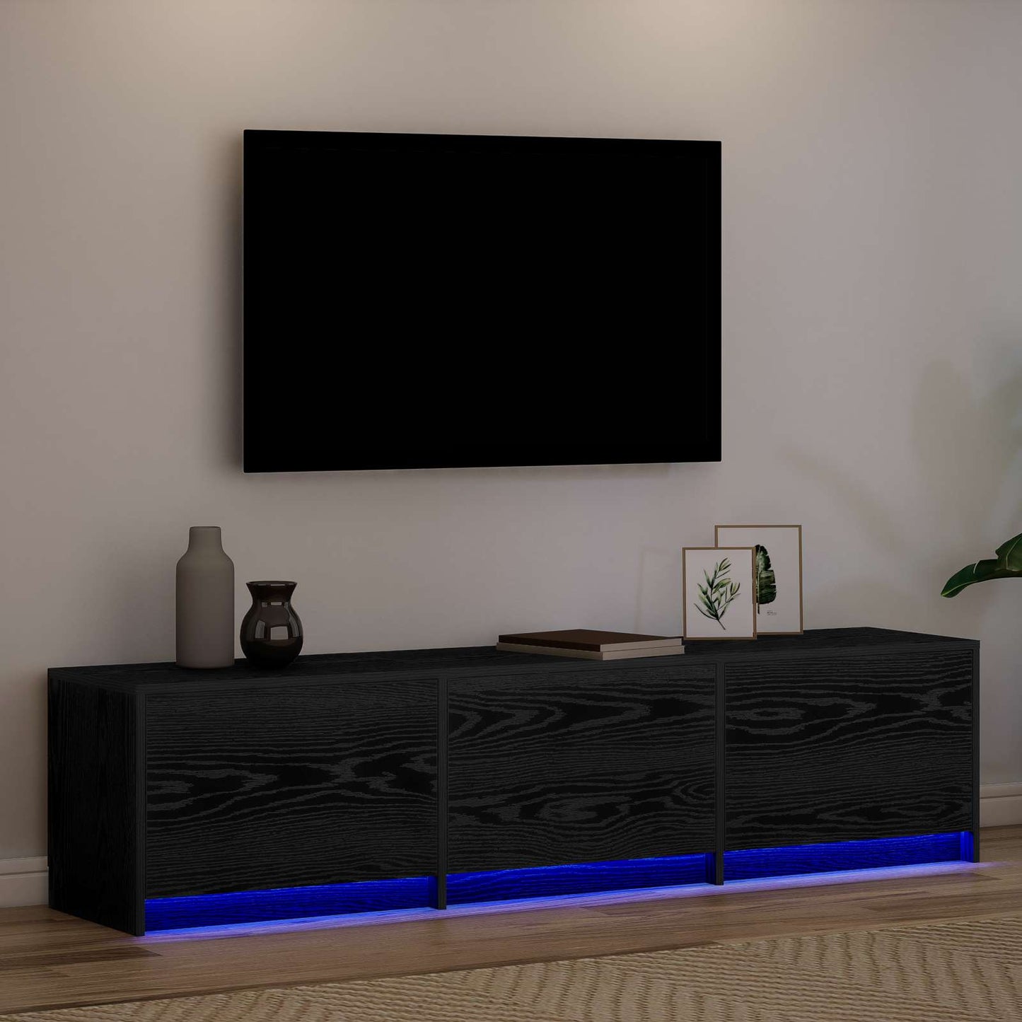 vidaXL Ντουλάπι TV Μαύρη Οξυά 165 x 34 x 40 εκ. Επεξεργασμένο ξύλο