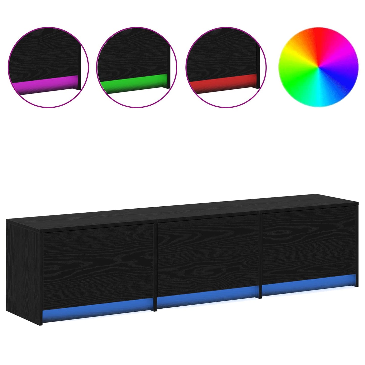 vidaXL Ντουλάπι TV Μαύρη Οξυά 165 x 34 x 40 εκ. Επεξεργασμένο ξύλο