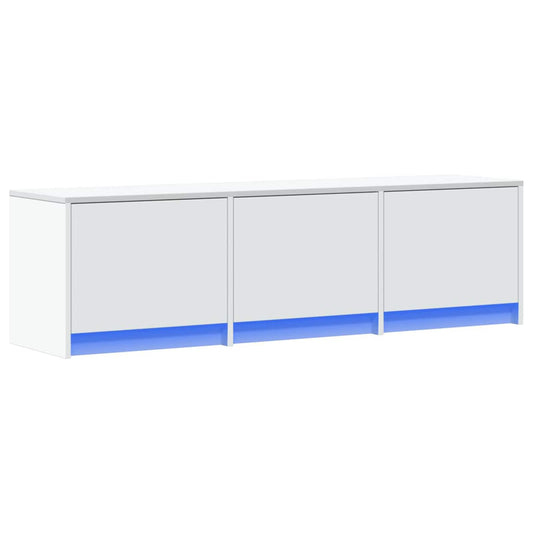 vidaXL Ντουλάπι TV με led Λευκό 140 x 34 x 40 εκ Επεξεργασμένο ξύλο
