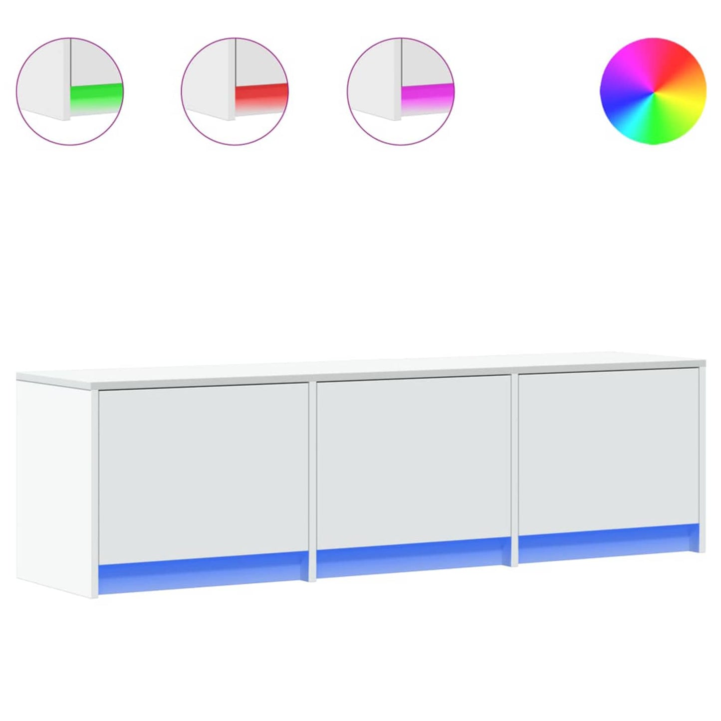 vidaXL Ντουλάπι TV με led Λευκό 140 x 34 x 40 εκ Επεξεργασμένο ξύλο