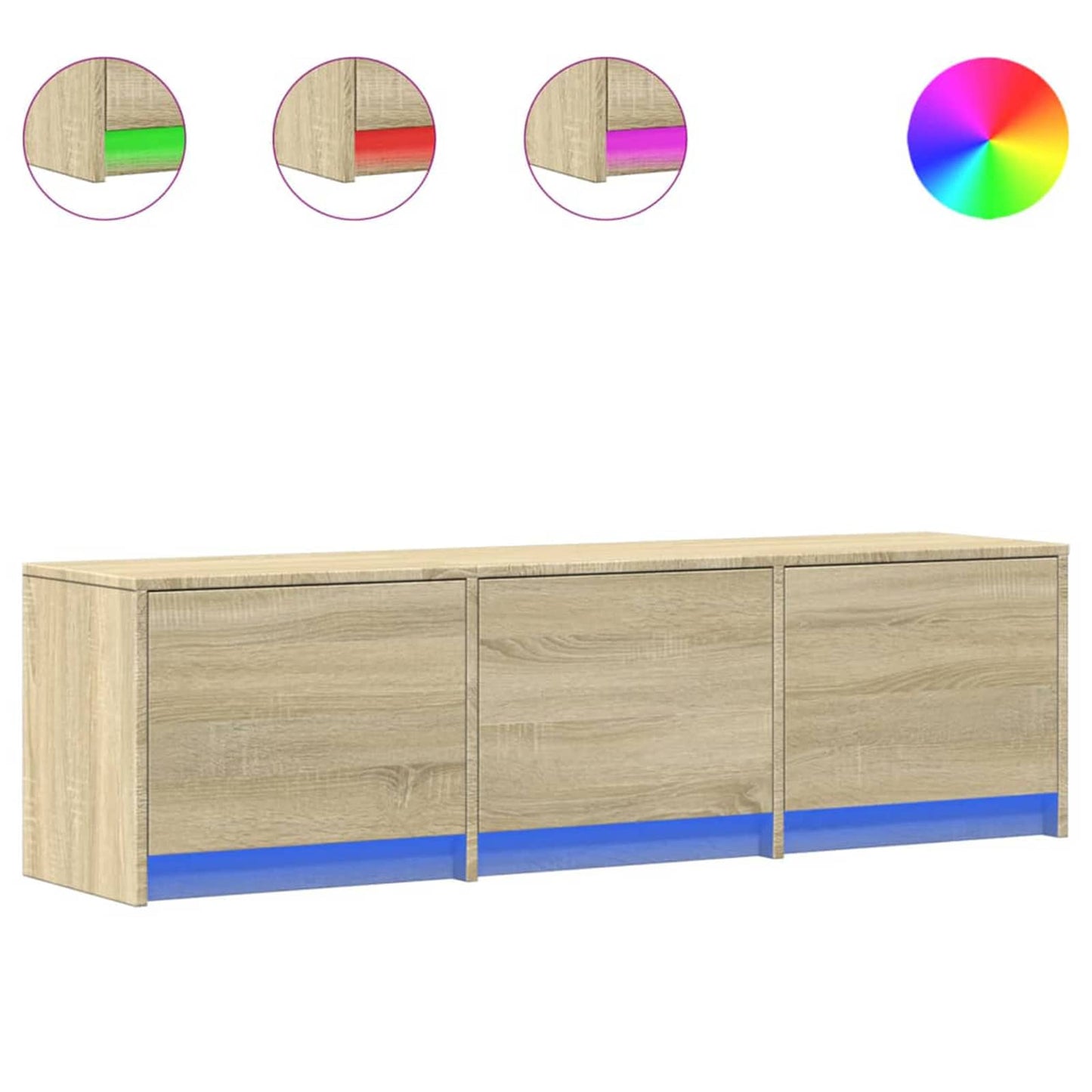 vidaXL Ντουλάπι TV με led Σονόμα 140 x 34 x 40 εκ Επεξεργασμένο ξύλο