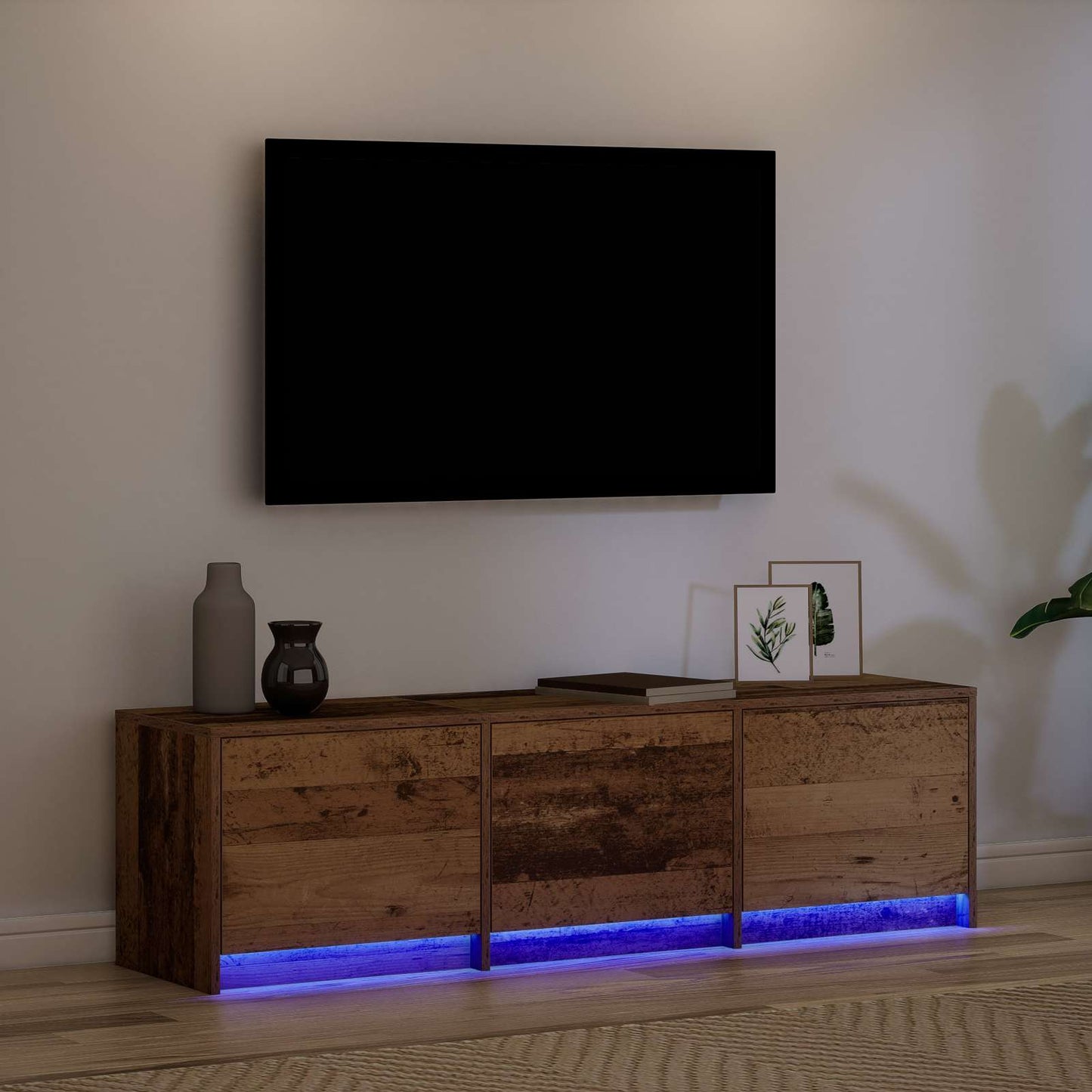 vidaXL Ντουλάπι TV 140 x 34 x 40 εκ Παλιό ξύλο Επεξεργασμένο ξύλο